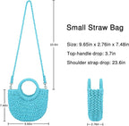 Womens Straw Beach Bag Woven Crossbody Shoulder Bags Top Handle Satchel Handbag Purse for Summer