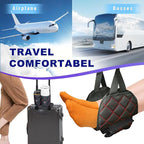 3 in 1 Airplane Footrest Foot Hammock with Luggage Cup Holder & Suitcase Strap to Relax Your Feet and Free Hands, Travel Essentials, Black