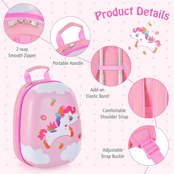 Goplus 2PC Kids Luggage, 12" & 16" Kids Carry On Luggage Set with 4 Spinner Wheels, Lightweight Rolling Spinner Suitcase for Children Toddlers Boys and Girls Travel
