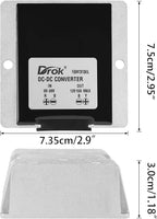 DROK Boost Buck Converter 9V-36V to 12V 10A 120W Aluminium Shell Waterproof Auto Step Up Down Voltage Regulator 12V Volt Transformer for Car Audio Solar Power System LCD Television LED Display Screen