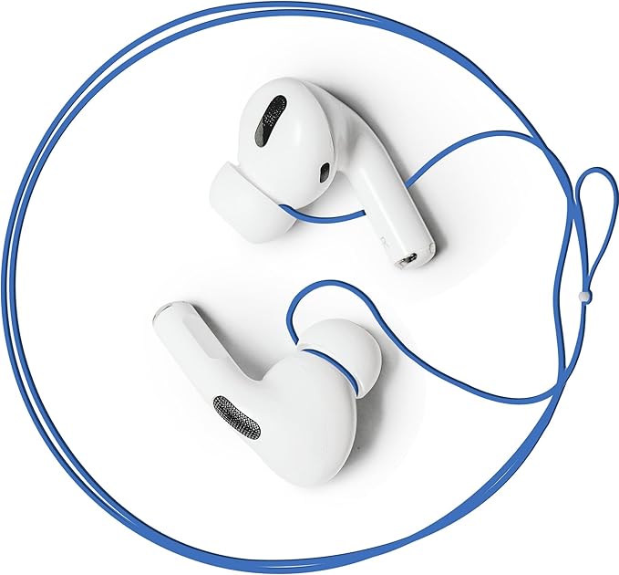 New Version of Anti-Lost Strap for Wireless in-Ear Earbuds (Airpods Pro 1/2, Sony, Beats, Samsung, Bose) (Blue)