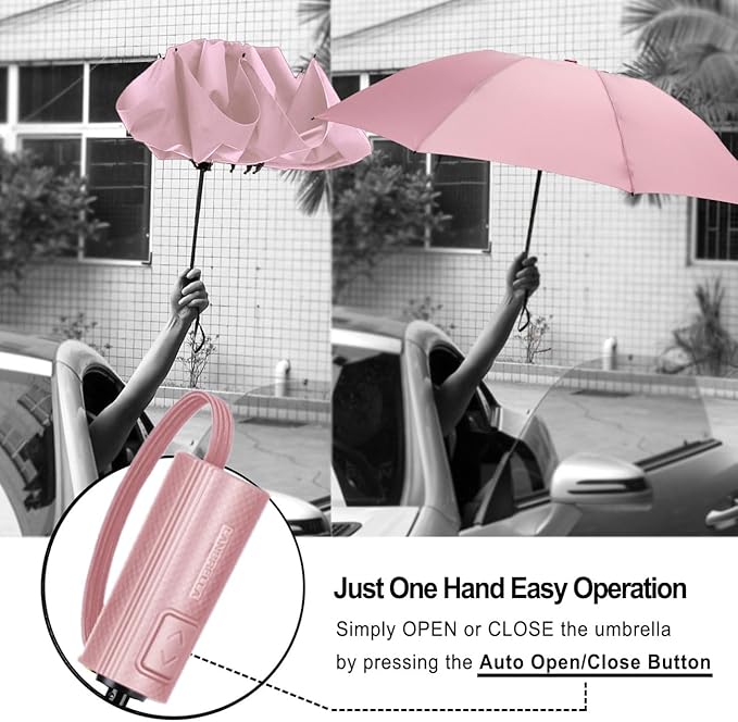 LANBRELLA Umbrella Windproof Compact Travel Umbrella Auto Open Close for Rain