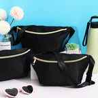Amylove 9 Pieces Fanny Packs Nylon Waist Bag Zipper Travel Running Bag with Adjustable Strap for Women Men(Nylon,Black)