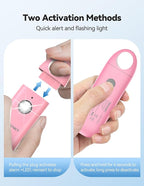 TECKNET Personal Safety Alarm,Portable Personal Alarm for Women with Flashing Strobe Light & Low Battery Alert,130dB Rechargeable Emergency Keychain Alarms for Women ,Men,Kids,Seniors(Pink)