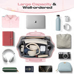 Maelstrom Travel Backpack for Women Men,Laptop Backpack Fits 15.6-17.3 Inch Laptop, Nurse/Work Bag with Insulated Lunch Box (Pink)