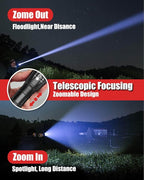 Victoper LED Flashlight 1 Pack, Bright Tactical Torch High Lumens with 5 Modes, Waterproof Zoomable Flash Light for Outdoor, No Battery Included