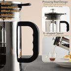 French Press Coffee Maker 34 oz, 1000ml Borosilicate Glass Stainless Steel Coffee Brewer with Reusable Filters Portable Coffee Press for Kitchen Travel Camping