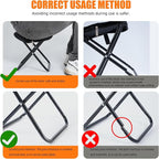 Camping Stool 10 Inch Portable Folding Stool with Carry Bag Weight Load 220lbs Portable Stool for Camping Fishing Hiking BBQ