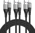 USB to USB C Cable,3Pack 10ft Premium Nylon Braided Fast Charging,3A Rapid Charger Cord,Long Type C to A Cable Compatible with Samsung Galaxy S22 S21 S20 S10 S9 S8 Plus,Note 20 10 9 8,LG V50 V40