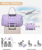 Duffle Bag for Travel, Weekender Bag with Shoe Compartment, Carry On Overnight Bag for Women with Toiletry Bag, Gym Bag with Wet Pocket, Hospital Bags for Labor and Delivery Beige