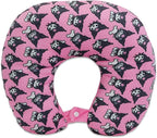 SANRIO Kuromi Neck Pillow and Blanket Set - Bundle Kuromi Travel Neck Pillow, Kuromi Fleece Blanket, Stickers, More | Kuromi Travel Accessories