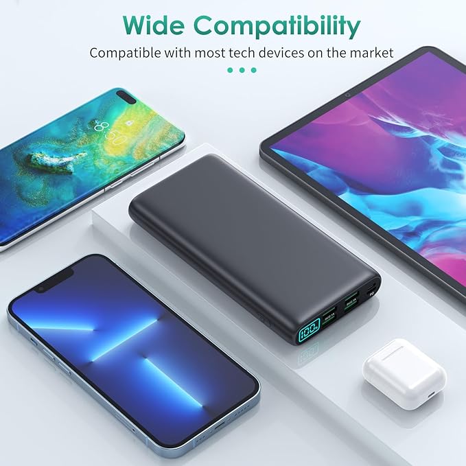 Portable Charger 38800mAh Power Bank with 5 Outputs & 2 Inputs,PD USB C In&Out Fast Phone Charging External Battery Pack Backup,Travel Essential Outdoor for iPhone 17/16/15,Android Samsung Galaxy etc