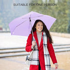 Compact Travel Umbrella for Purse - Flat Handle, Waterproof for Light Rain