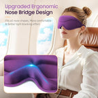 BeHoomi Sleep Mask, Premium Eye Mask for Sleeping, 3D Ergonomic Designed Sleeping Mask, Upgraded Light Blocking & Blindfold Sleep Masks for Women, Men (Purple)