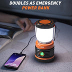 LED Camping Lantern Rechargeable, 1800LM, 4 Light Modes, 4400mAh Power Bank, IP44 Waterproof, Perfect Lantern Flashlight for Hurricane, Emergency, Power Outages, Home and More, with USB Cable (2 Pack)