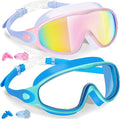 Keary 2 Pack Kids Swim Goggles for 3-15 UV Protection Anti-Fog Pool Water Swimming Goggles For Boys Girls Youth Toddler