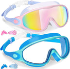 Keary 2 Pack Kids Swim Goggles for 3-15 UV Protection Anti-Fog Pool Water Swimming Goggles For Boys Girls Youth Toddler