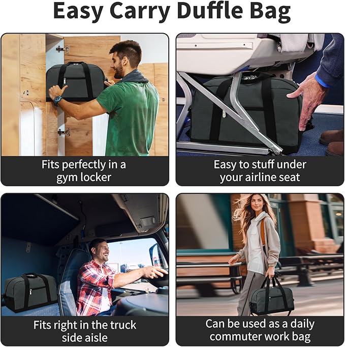 Apenze Small Gym Bag 14 inch lightweight Carry On Mini Duffel Bag for Travel Sport - Dark Grey