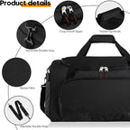 Uarition Gym Bag for Men - 55L Black Durable Large Duffle Bag for Travel, Workout, Fitness & Sport
