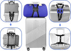 Luggage Straps Bag Bungees for Add a Bag Easy to Travel Suitcase Elastic Strap Belt， High Elastic Suitcase Adjustable Belt Bag Bungees with Buckles (Black/Black)