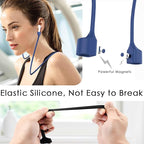 Mooyavia 1 Pack Ultra Strong Magnetic Anti-Lost Straps for AirPods, Soft Silicone Sports Lanyard - Compatible with AirPods Pro 1st/2nd & AirPods 3rd - Dark Blue