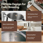 SterlingPro Stainless Steel French Press Coffee Maker 1 L (34 oz) Mirror – Double Walled Insulated Large Coffee Press, Durable Design Keeps Drinks Hot, Easy to Use and Clean for Rich Flavor Brewing