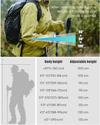 Covacure Hiking Poles Collapsible Trekking Poles - Aluminum Alloy 7075 Walking Sticks for Hiking with Telescopic & Foldable Tri-fold Design Hiking Gear for Women Men, Hiking, Camping, Climbing