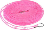 uxcell Portable Clothesline, 32.8ft Nylon Windproof Non-Slip Washing Line Rope for Courtyard Outdoor Travel Camping Laundry Drying, Pink