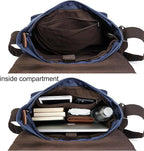 Evergoo Vintage Messenger Bag Unisex Shoulder Bags Canvas Satchel Cross Body Work Satchel Briefcase for 15.6 Inch Laptop
