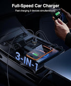 2026 Updated USB C Car Charger, 93W 3-Port Super Fast Type C Car Power Adapter PD/QC Charging Cigarette Lighter for iPhone 17/16/15/14/13/12/11 Pro Max, iPad,MacBook,Pixel, Android