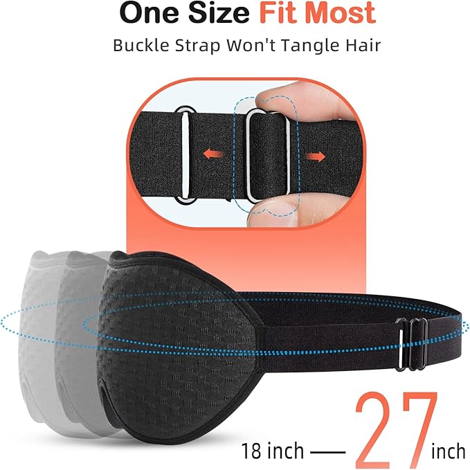 INNELO Sleep Mask for Side Sleeper, Eye Mask Sleeping Women Men, 100% Light Blocking 3D Contoured Cup Sleeping Mask Soft No Eye Pressure Cover Blindfold Night Shade for Travel Nap Yoga, Black