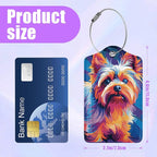 3 Pack Colorful Dog Luggage Tags for Suitcase Cute Animal PU Leather Travel Luggage Tag Privacy Cover ID Label for Women Men Baggage Backpack Handbag School Bag