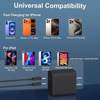 Fast Charger for 15 16 17 Pro Max, 10FT Long USB C to C Charging Cable Cord & 20W Dual Port USB C Fast Charger Block for Phone 17 16 15 Pro Max/17 16 15/15 Plus,Pad Pro 12.9"/11", Android Phone