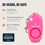 Mace Personal Safety Alarm - Loud 130db Siren, Built in Emergency Whistle, Easy On/Off Push Button Activation, Batteries Included, Personal Alarm for Women & Men - Neon Pink