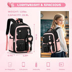 MOONBABY Girls Backpack, Kids Backpack for Girls, School bag for Primary Elementary Teenage, Middle School Students Bookbag