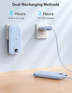 Portable Charger, 10000mAh 22.5W Power Bank Fast Charging with Wall Plug, Built-in Cables, LED Display, Compact Lightweight USB C Travel Battery Pack for iPhone 17/16, Android Cell Phone, Pad, iWatch