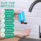 Domensi 8 Pcs 3.4 oz Travel Bottles with Flip Cap Clear Plastic Travel Size Containers Portable Leak Proof Squeeze Bottle Refillable Empty Cosmetic Containers for Liquid Shampoo Lotion