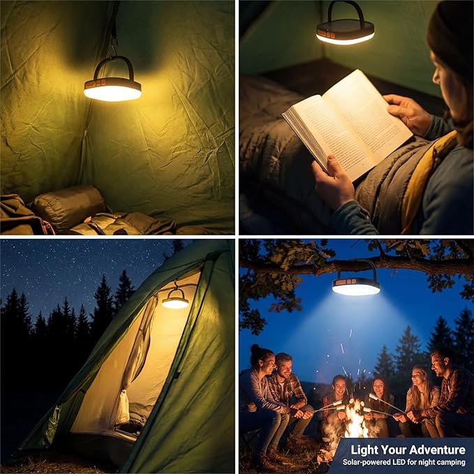 LED Camping Lantern, 2Pack Solar Lanterns, 5000mAh Rechargeable Light 2000 Lumens 5 Light Modes, IP65 Waterproof with USB Charging – Lanterns for Power outages Hurricane, Hiking, Fish, Emergency