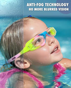 Aegend Swim Goggles for Kids Youth 3-14 Anti-Fog Anti-UV Comfort Fit Goggles for Swimming