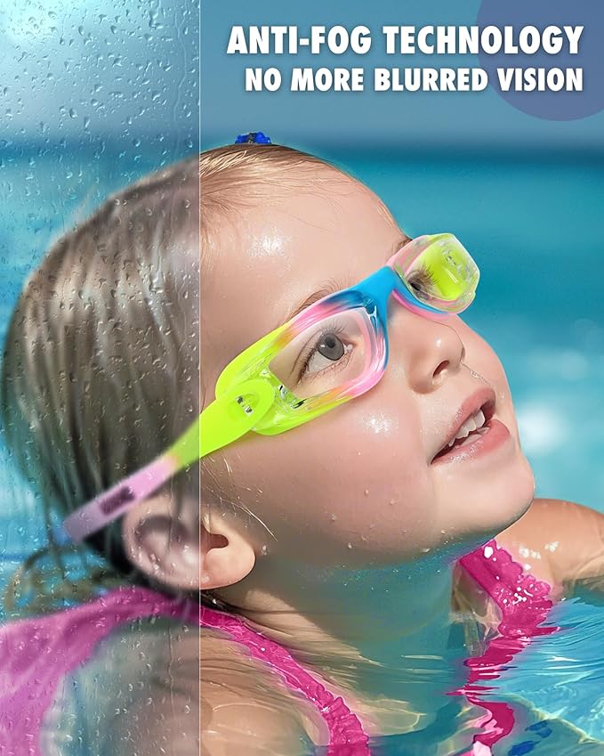 Aegend Swim Goggles for Kids Youth 3-14 Anti-Fog Anti-UV Comfort Fit Goggles for Swimming