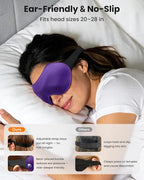 3 Pack Sleep Masks for Side Sleepers, True Blackout 3D Eye Mask for Sleeping, Zero Eye Pressure, Lash-Friendly, Adjustable Soft Eye Cover for Women Men, Travel Night Blindfold