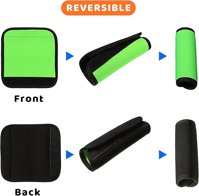 12 Pieces Neoprene Luggage Handle Wrap Grip Luggage Handle Wraps Solid Color Detachable Handle Covers Handle Identifier for Suitcase Travel Bag(6 Mixed Colors)