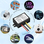 (3 pcs) 5V Buck Converter 12 V/24 V to 5 V 5A 25W DC Regulator to 5 V DC Step-Down Converter Waterproof Module for Golf Carts, Cars, and Trucks LED Power Adapter