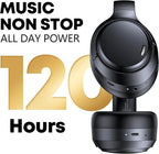 Hybrid Active Noise Cancelling Headphones 120H Long Playtime, 6 ENC Mic, Wireless Over-Ear Bluetooth 6.0 Headphones, Hi-Res Audio, Memory Foam Earcup, Transparency Mode ANC Headphone for Travel Office