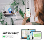 Air Wallet, Built-in Tracker Slim Wallet, Smart Wallet with Money Clip, Compatible with FindMy Network(iOS Only), Anti-Theft Card Holder, *Gift for Men (Tracker Wallet, Tiffany blue)