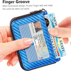 FurArt Zipper Wallet Women, RFID Blocking Credit Card Wallet, Business Card Holder, Compact Size KeyChain Wallet