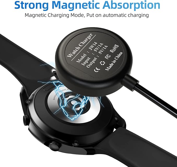 2 Pack for Samsung Galaxy Watch Charger Compatible with Galaxy Watch 8/8 Classic/7/Ultra/6/6 Classic/5/5 Pro/4/4 Classic/3/Active 2/Active USB-C Magnetic Charging Dock Accessories 3.3FT