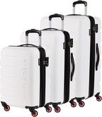 SwissGear 7366 Signature Hardside Expandable Luggage with Spinner Wheels, TSA Lock, Cup-Holder, White, 3-Piece Set (19/23/27)