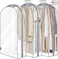 BALEINE 40'' Clear Garment Bags, 10.5'' Wide PEVA Suit Bag for Closet Clothes Dresses Suit Coats Storage (Clear, 3PK)