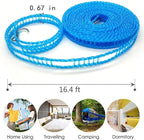 Foshine Clotheslines 3Pack Blue Pink Green 1.64ft Length Clothes Drying Rope Portable Windproof 5m Clothesline for Camping Travel Indoor Outdoor Laundry Clothes Line